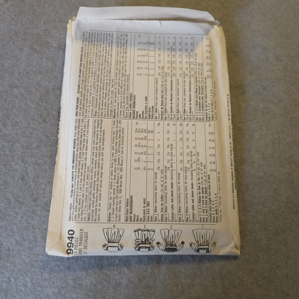 Simplicity Pattern 9940 Sz‎ A 2 - 6X Oliver Goodin Classic Heirloom-Uncut Sailor